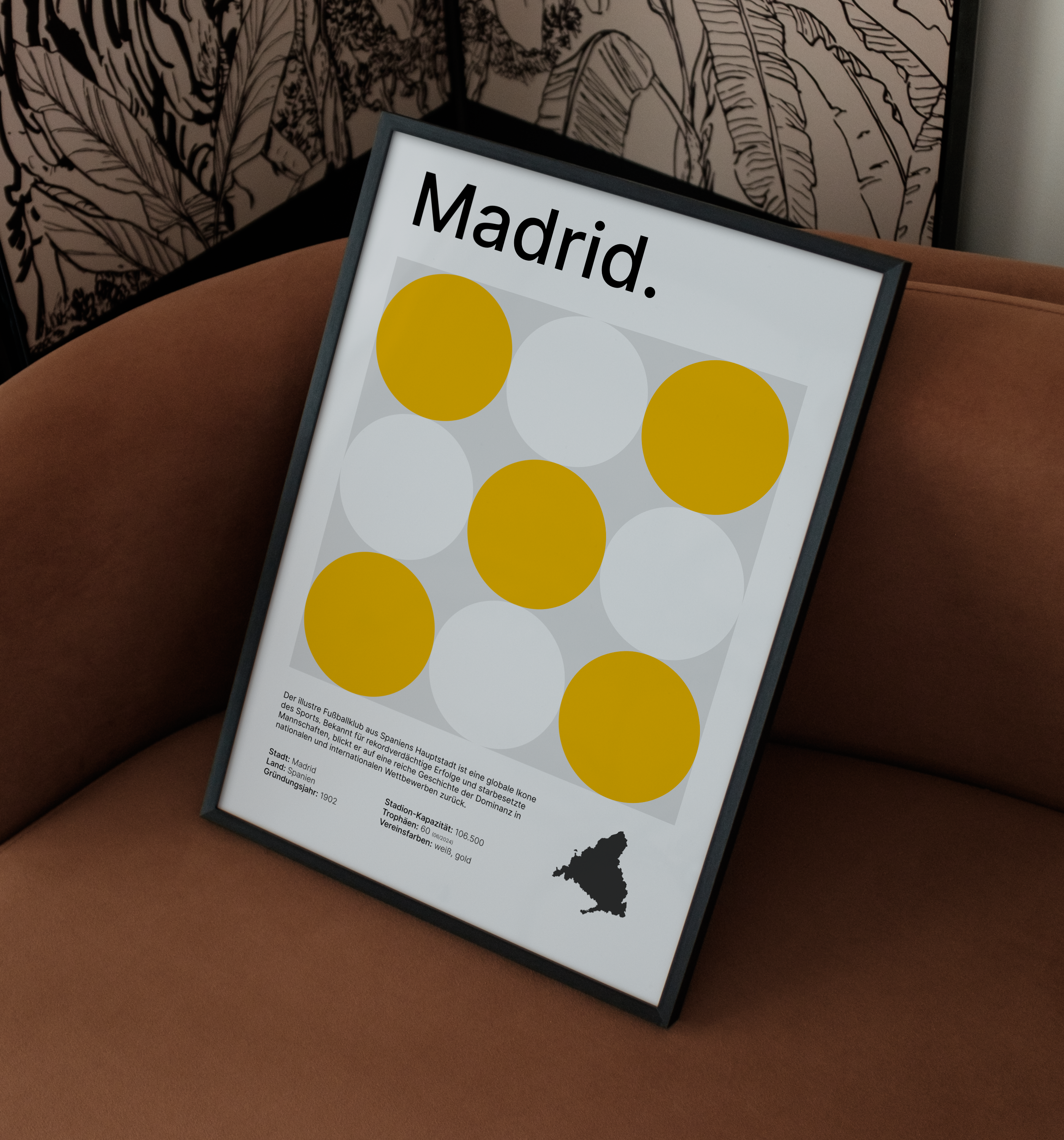 Madrid weiß-gold | Poster